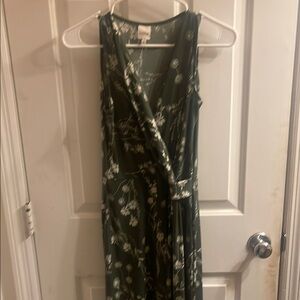 Floral Green Wrap Dress